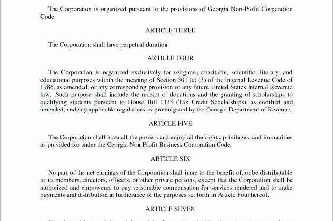 California Articles Of Incorporation Template