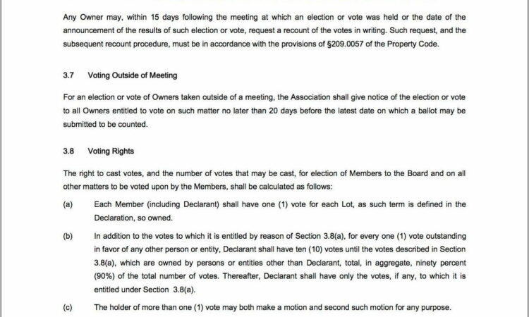 California Hoa Bylaws Template