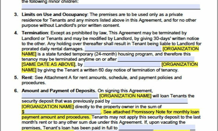 California Lease Agreement Template Word