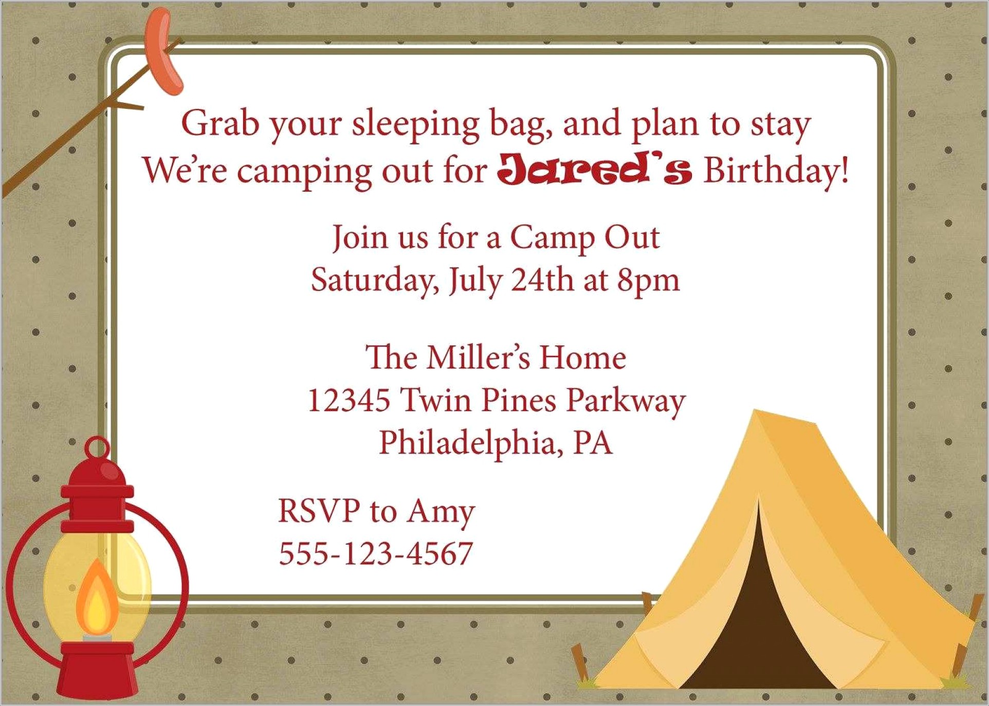 Camping Invitations Templates Free