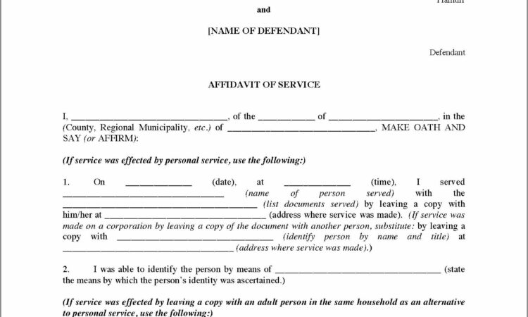 Canadian Legal Affidavit Template