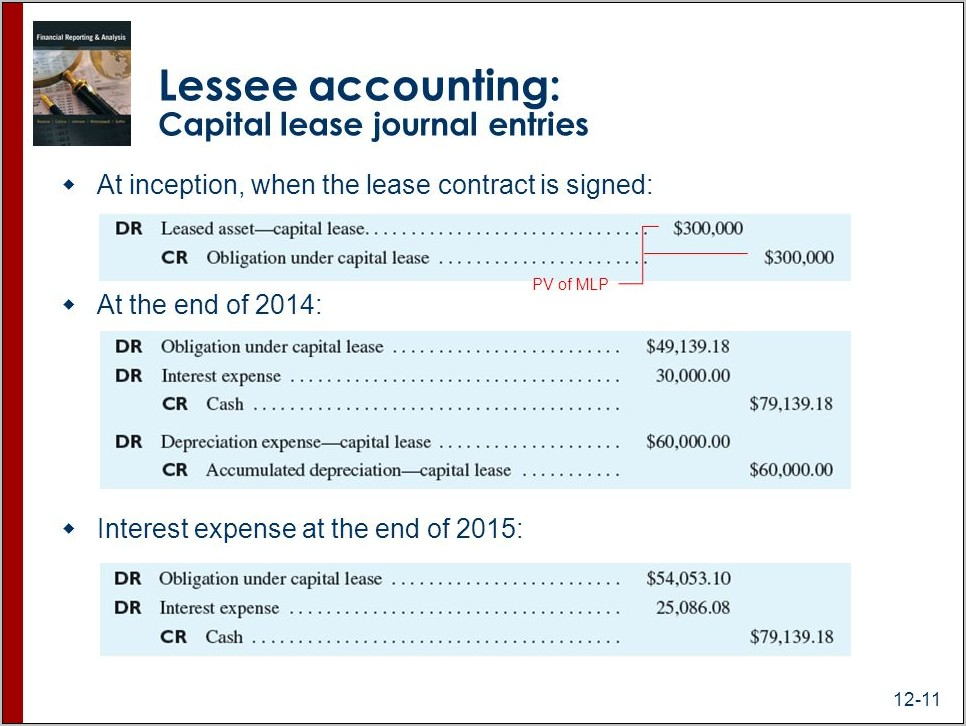 Capital Lease Accounting Example Lessor