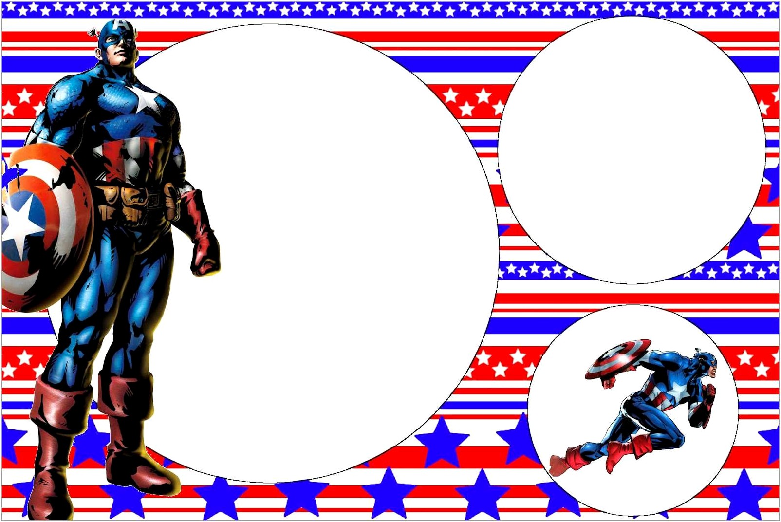 Captain America Birthday Invitation Background