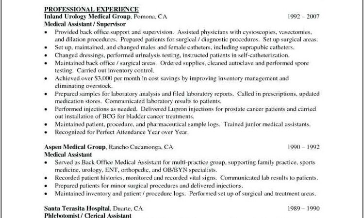 Career Objective Examples For Medical Assistant