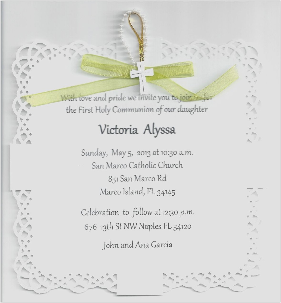 Carlson Craft Communion Invitations