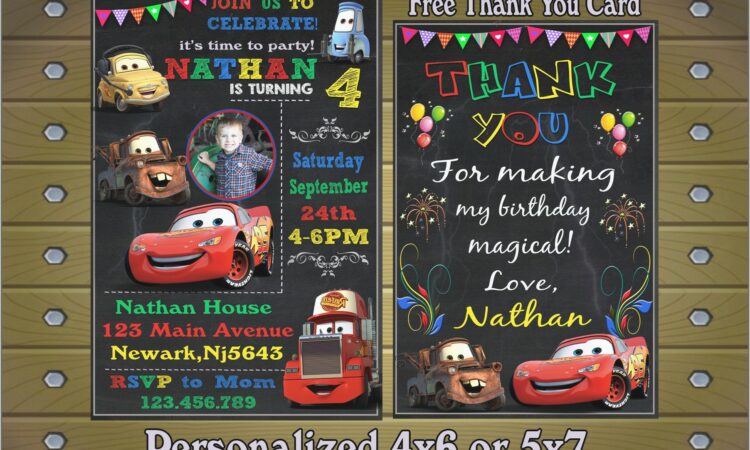 Cars Invitation Template Png