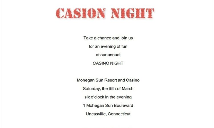 Casino Night Invitation Template Free