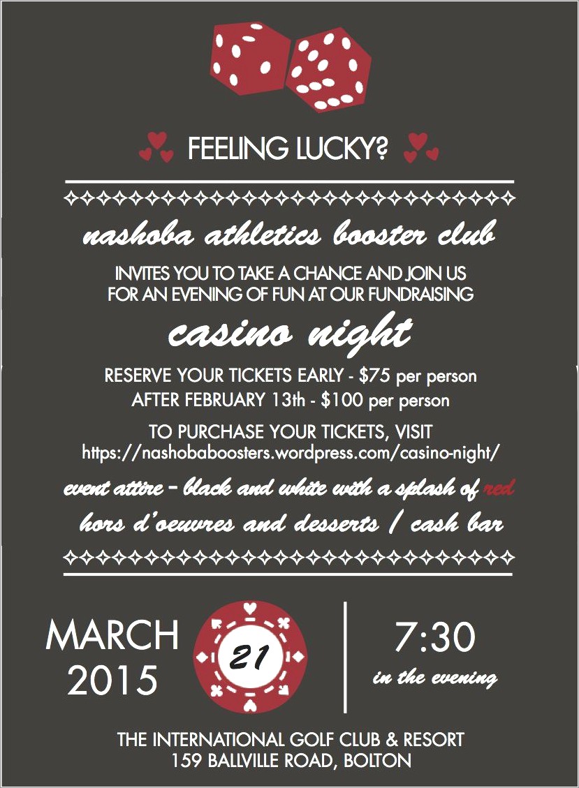 Casino Night Invitation Wording