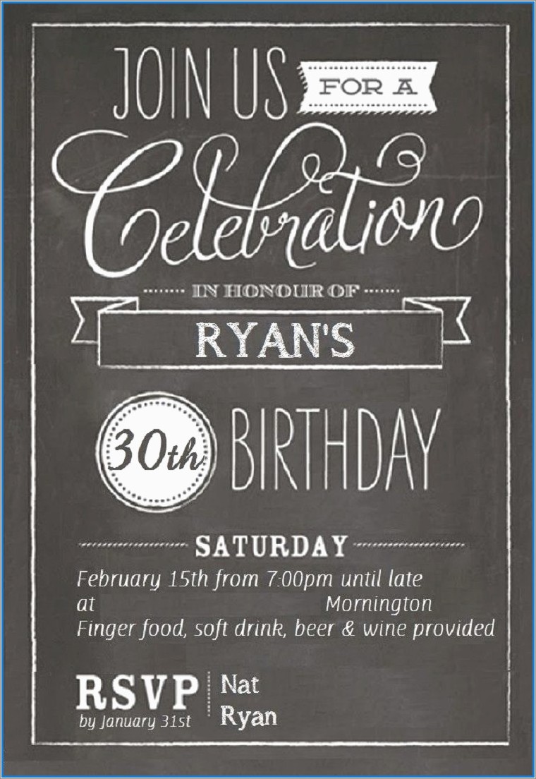 Catchy 30th Birthday Phrases For Invitations