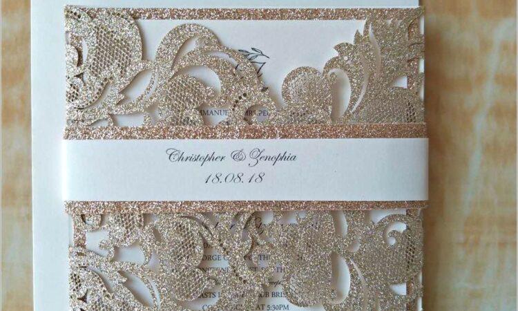 Champagne Gold Wedding Invitations