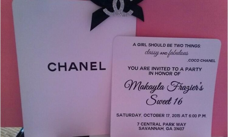 Chanel Sweet 16 Invitations