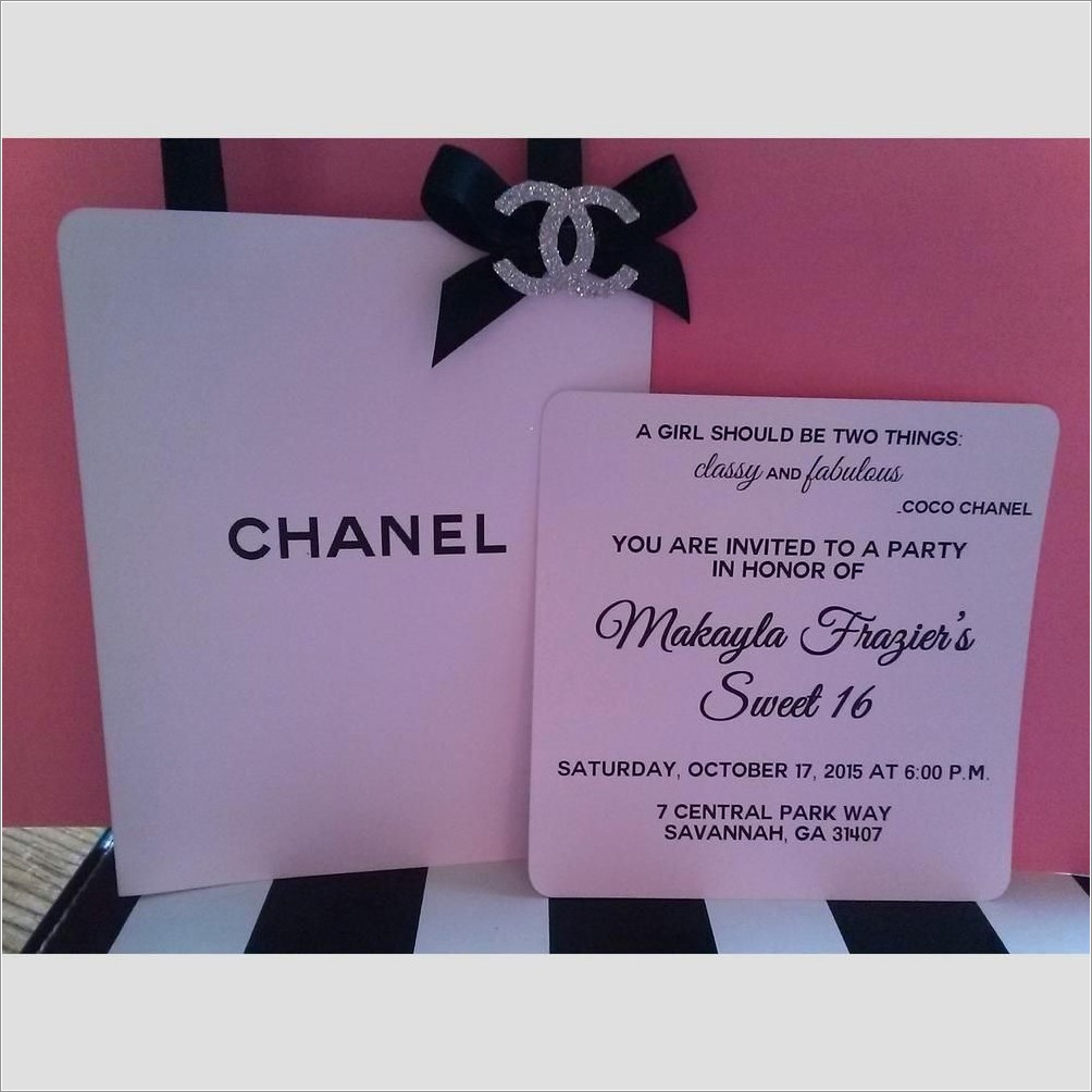 Chanel Sweet 16 Invitations
