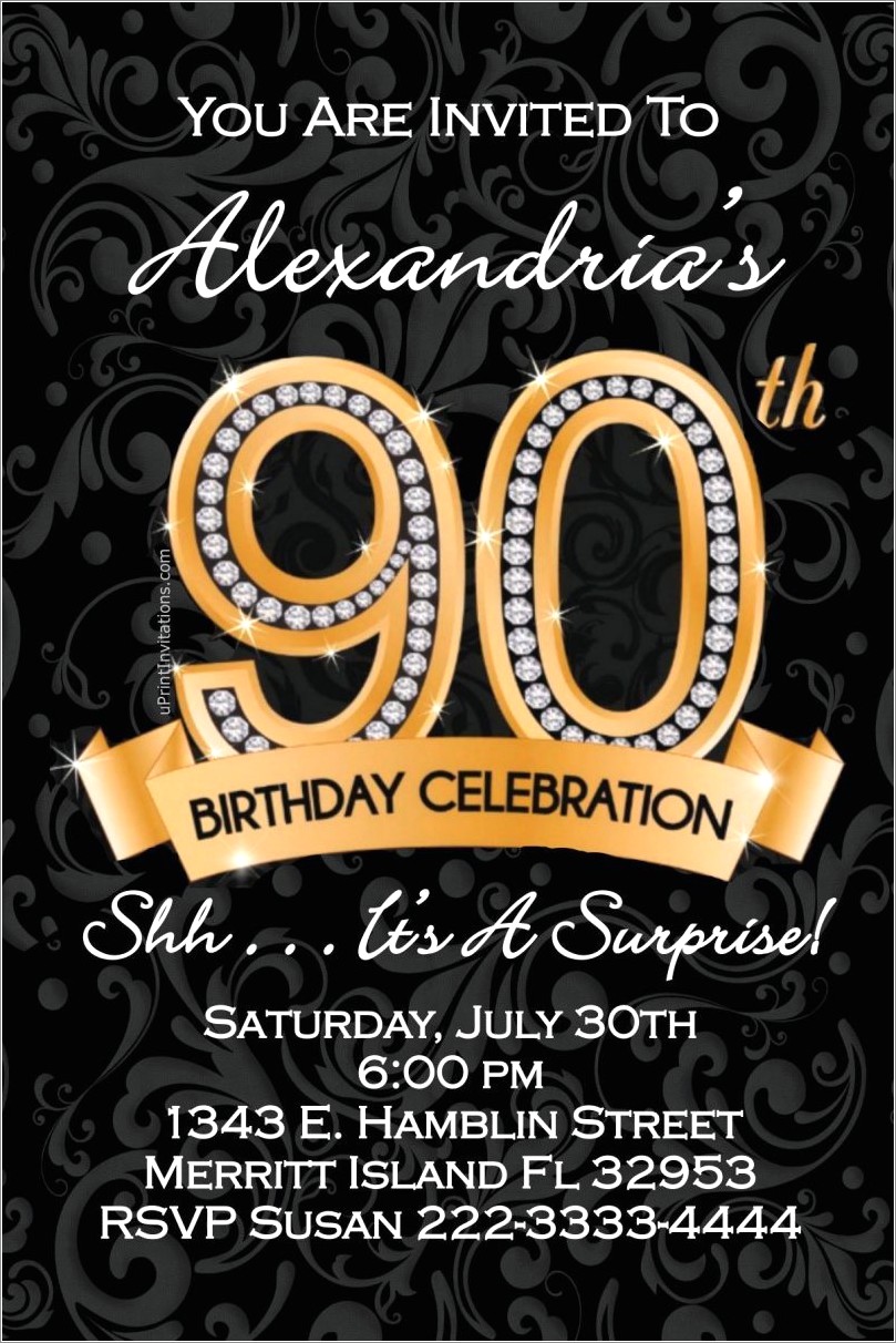 Cheap 90th Birthday Invitations