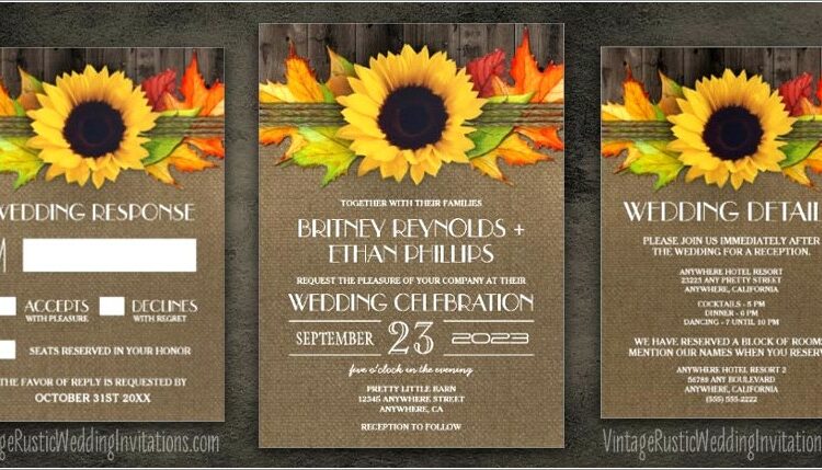 Cheap Sunflower Wedding Invitations