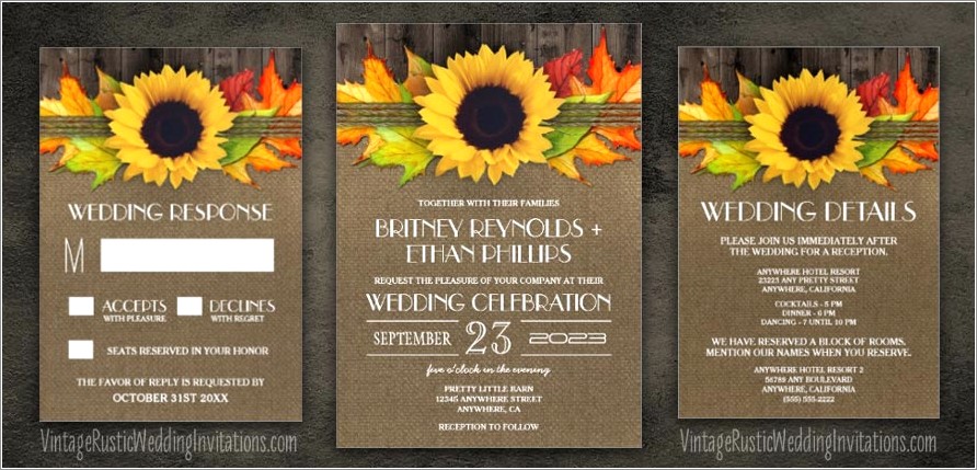 Cheap Sunflower Wedding Invitations