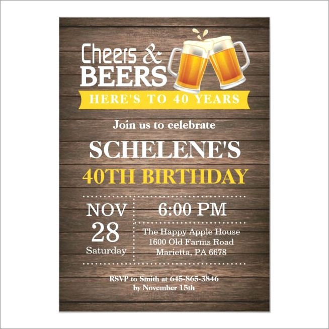 Cheers And Beers Invitation Template