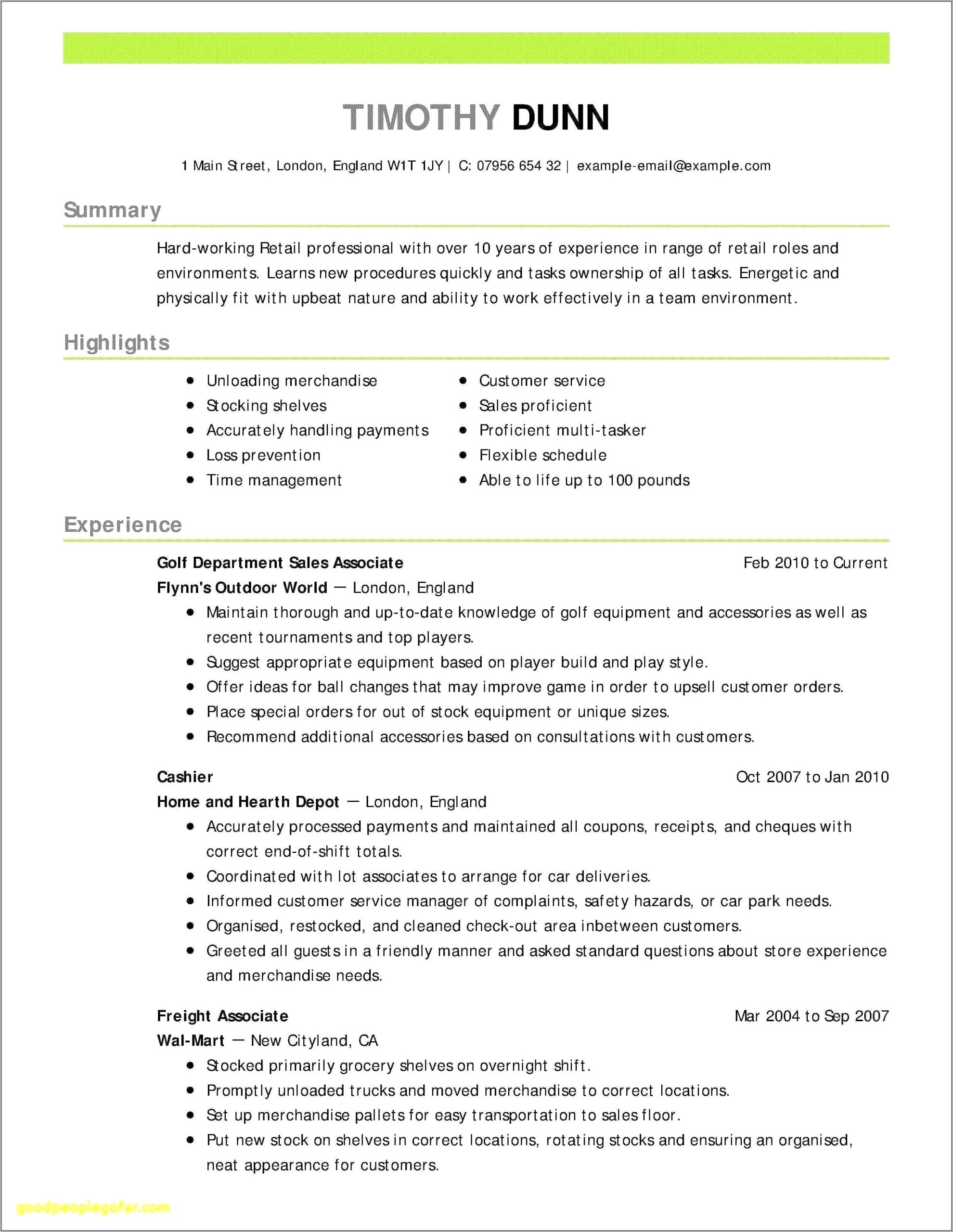 Child Care Resume Templates Free