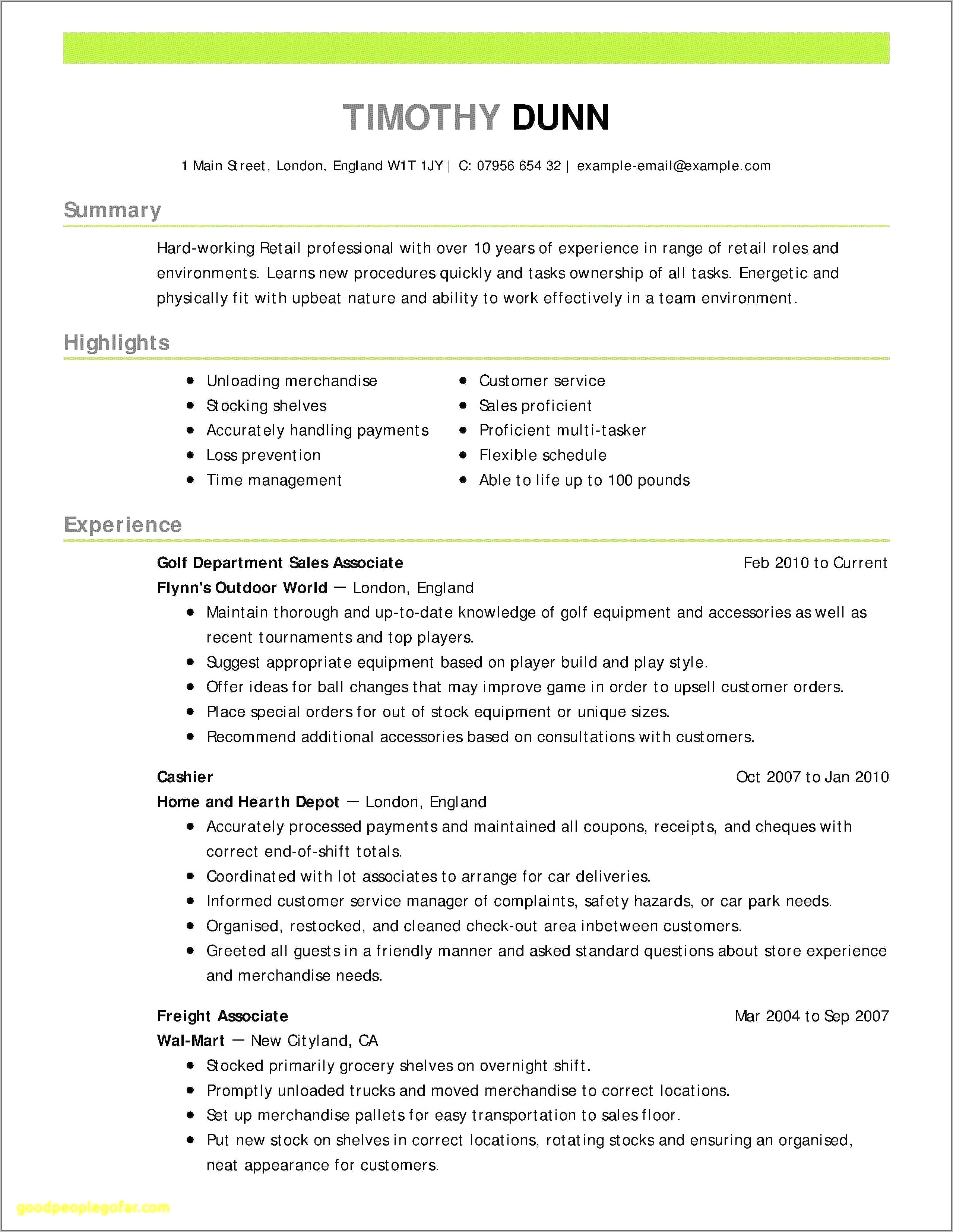 Child Care Resume Templates Free