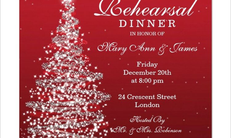 Christmas Rehearsal Dinner Invitations