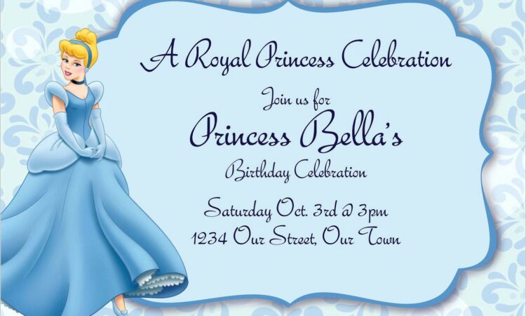 Cinderella Birthday Invitation Card Template