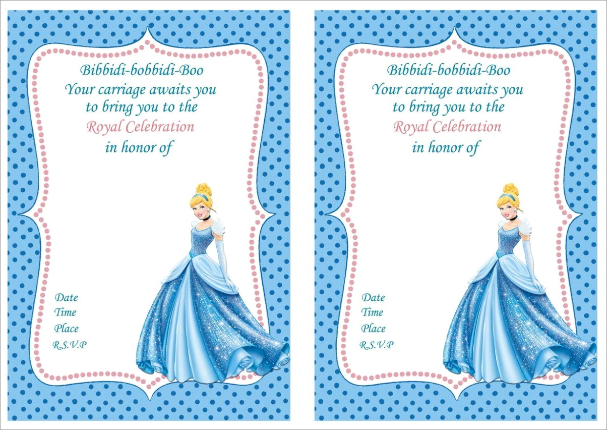 Cinderella Birthday Invitation Template