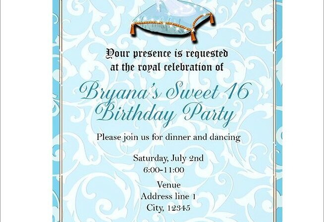 Cinderella Sweet 16 Invitations