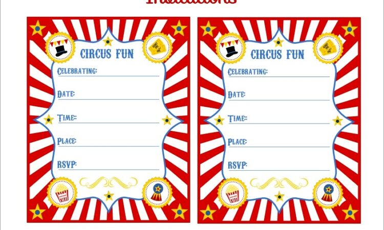 Circus Invitation Template Free