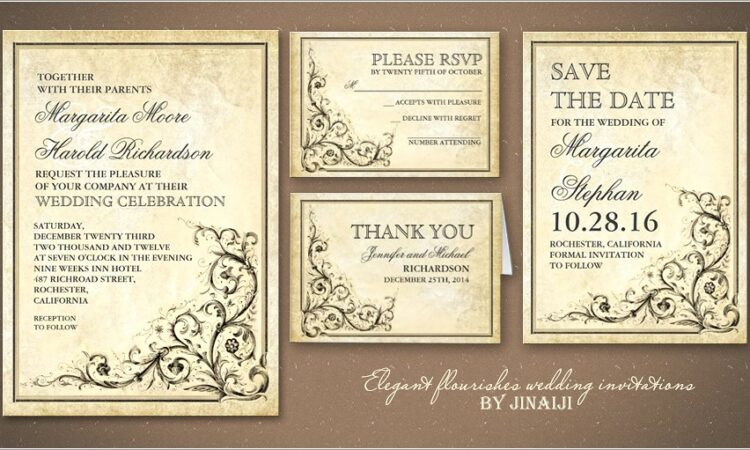 Classic Vintage Vintage Wedding Invitations