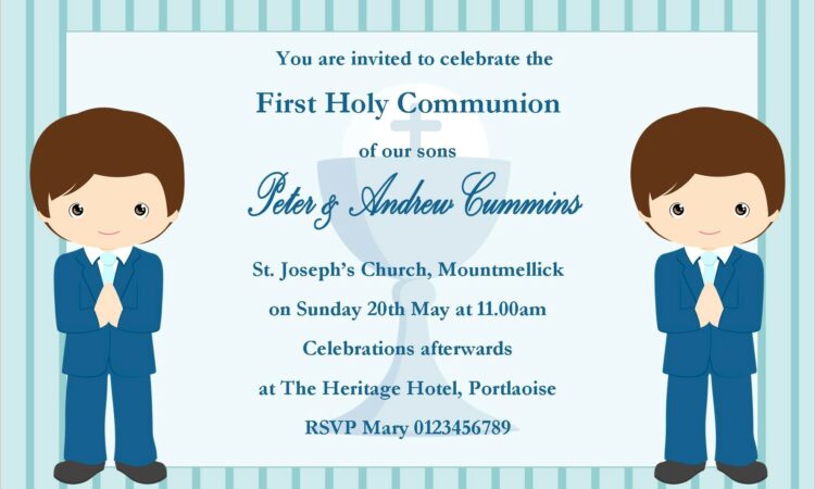 Communion Invitations For Twins