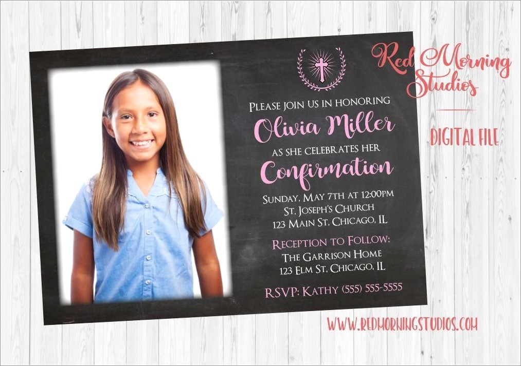 Confirmation Invitations With Photo