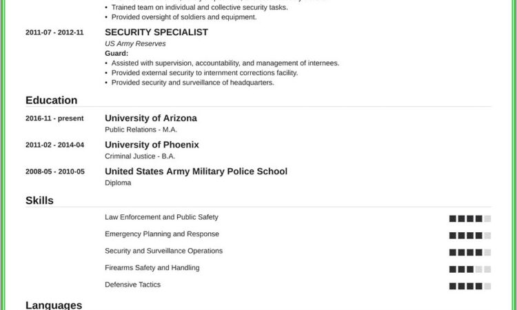 Convert Military Experience To Civilian Resume