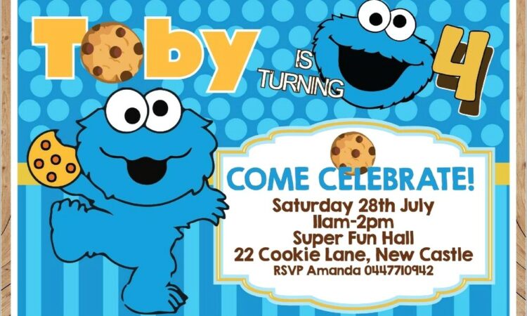 Cookie Monster Birthday Invitations