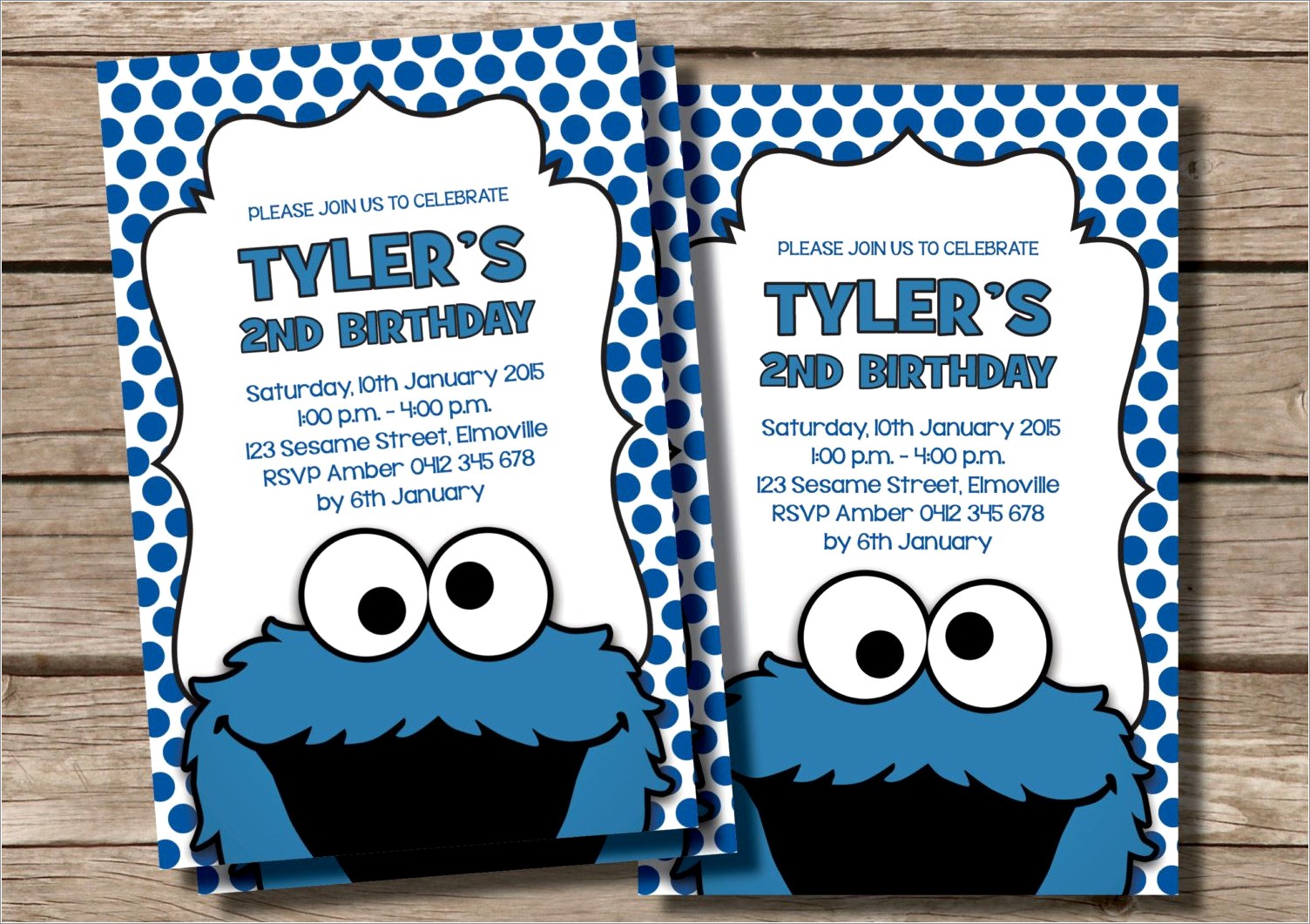 Cookie Monster Birthday Invitations Personalized