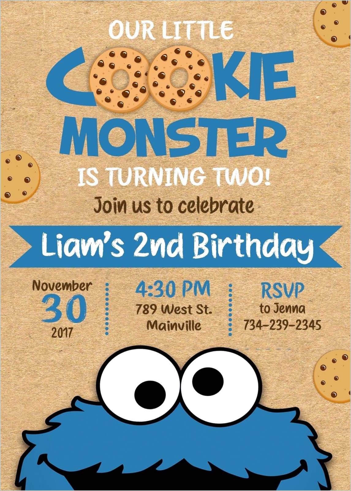 Cookie Monster Invitations Online
