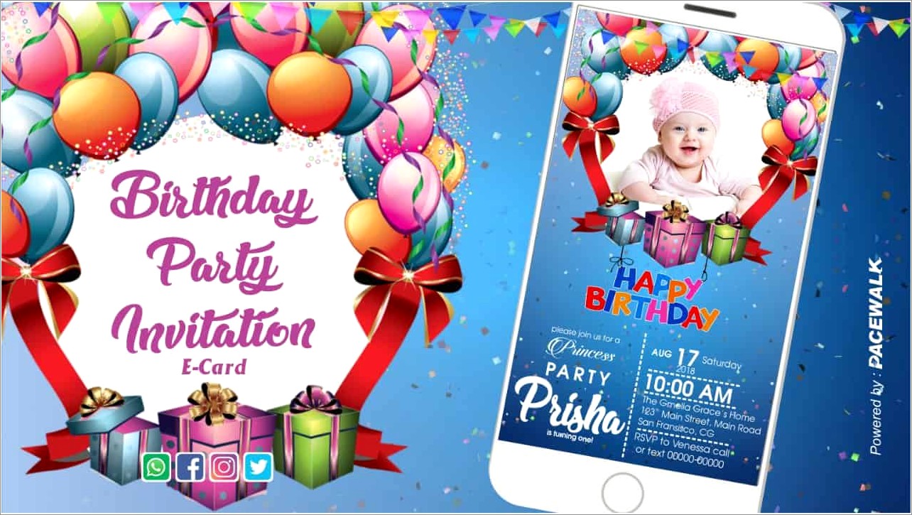 Create Birthday Invitation Card Online Free India