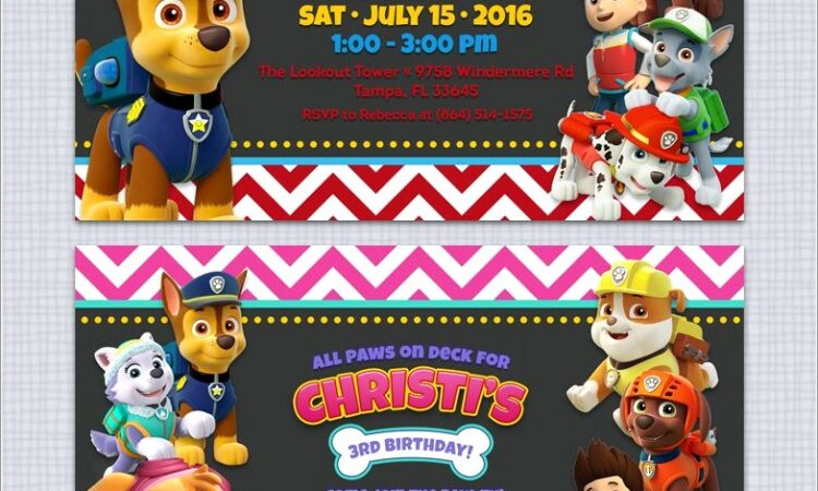 Create Paw Patrol Invitations Online Free