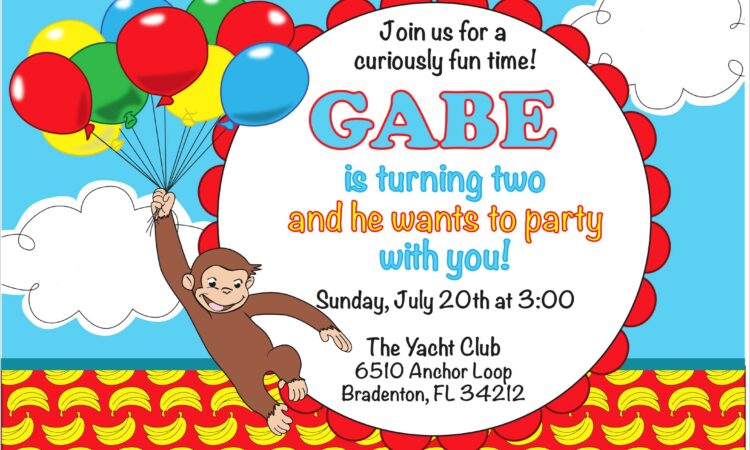 Curious George Birthday Invitations