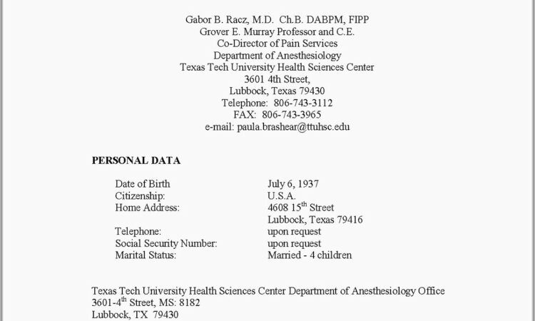 Curriculum Vitae Format Doctor