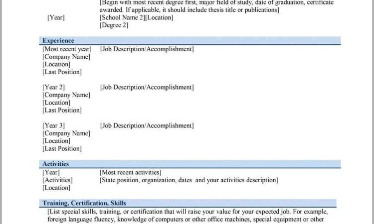 Curriculum Vitae Format Free Download Pdf