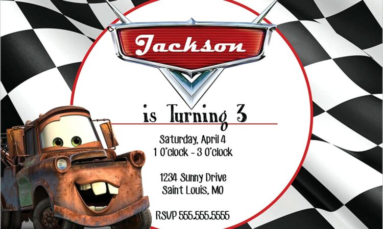 Custom Cars Birthday Invitations