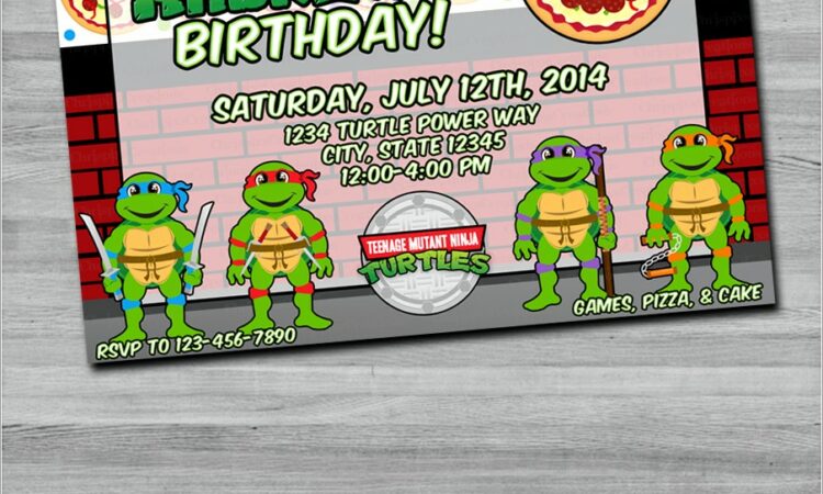 Custom Ninja Turtle Birthday Invitations