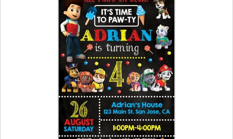 Custom Paw Patrol Invitations