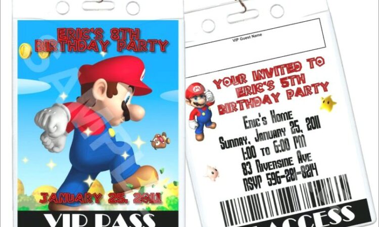 Custom Super Mario Invitations