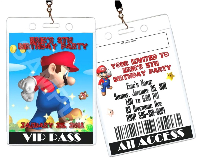 Custom Super Mario Invitations