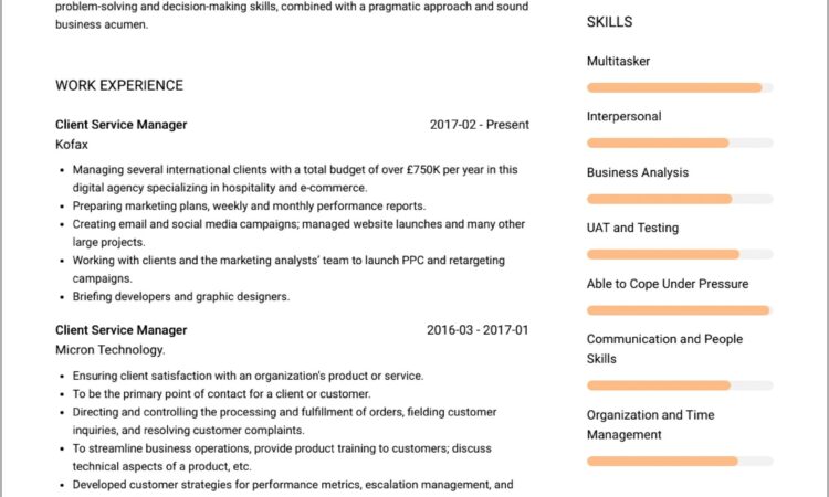 Customer Service Cv Sample Free