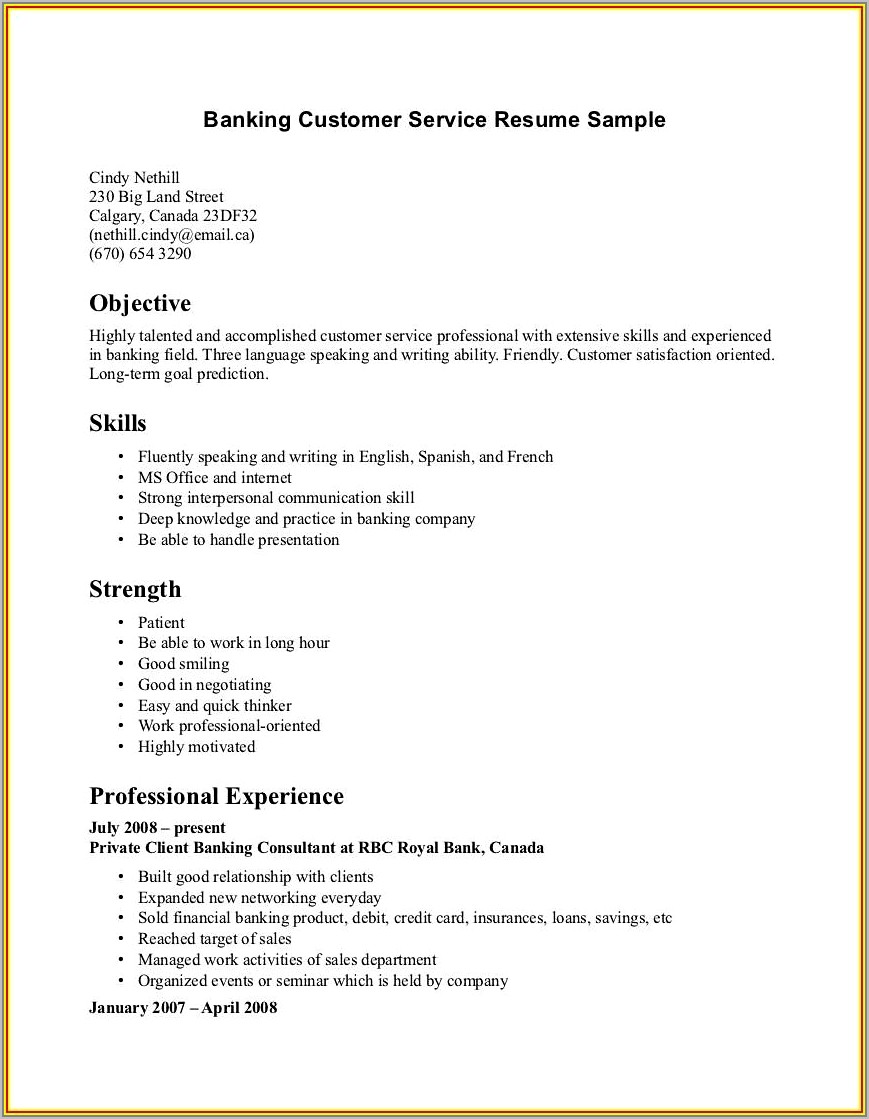 Customer Service Resume Sample Free