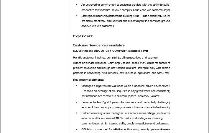 Customer Service Resumes Templates