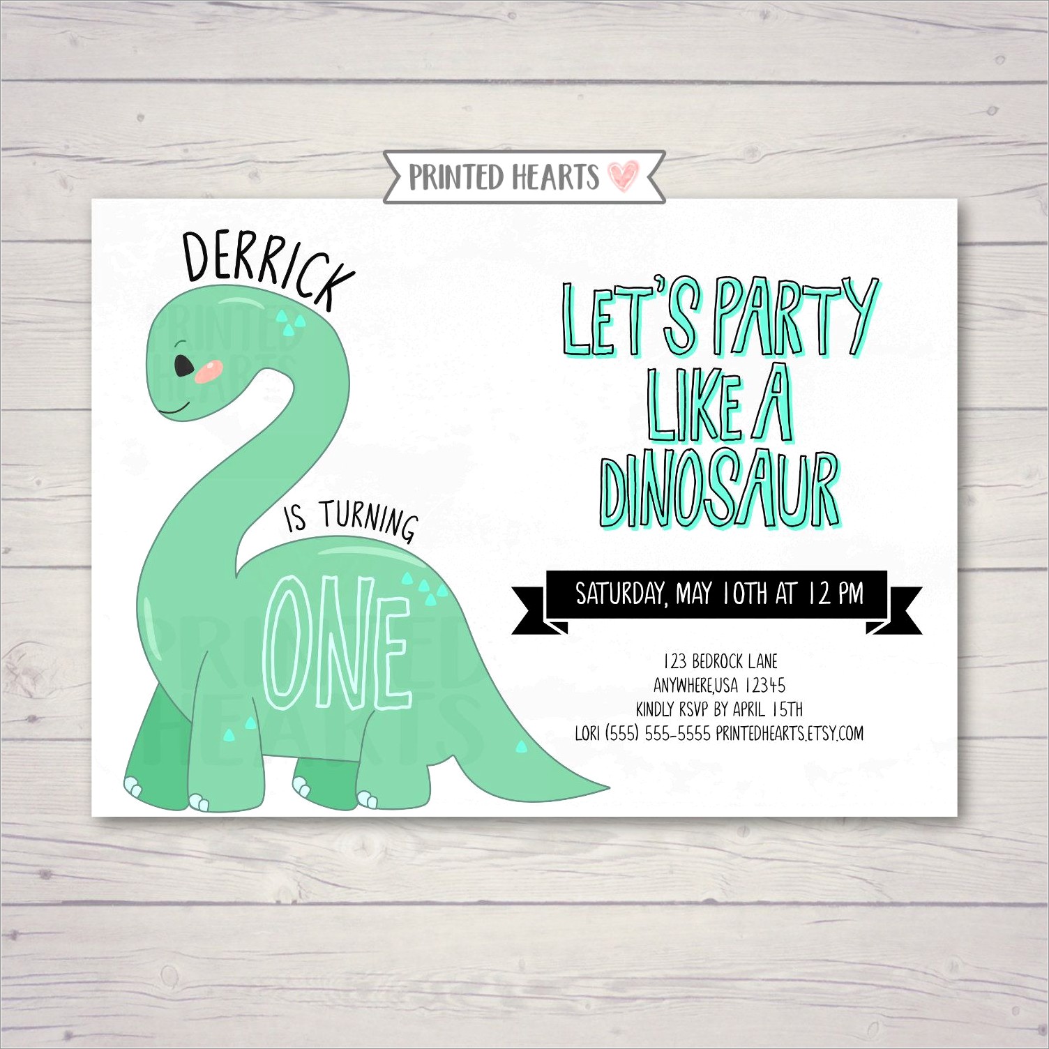 Cute Dinosaur Birthday Invitations
