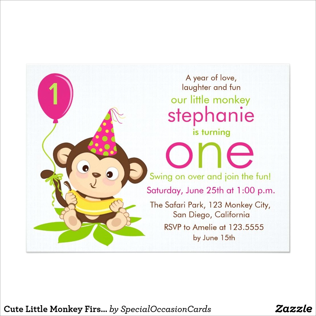 Cute First Birthday Invitations