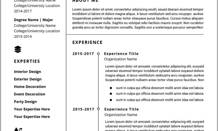 Cv Template Word Document Free Download